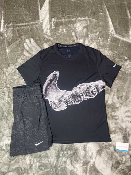 Nike Black Flash Division Shorts And T-shirt