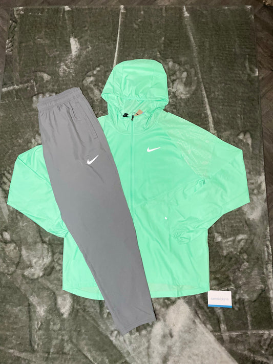 Nike Mint Running Division Jacket And Grey Woven Pants