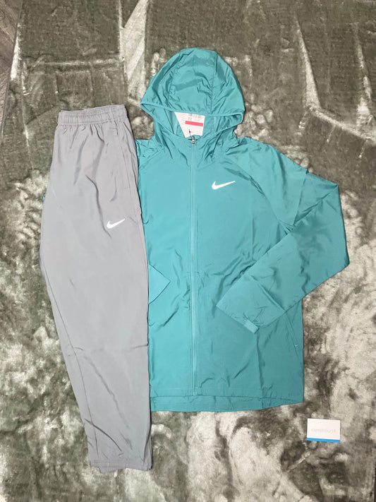 Nike Teal Woven Jacket and Grey Pants