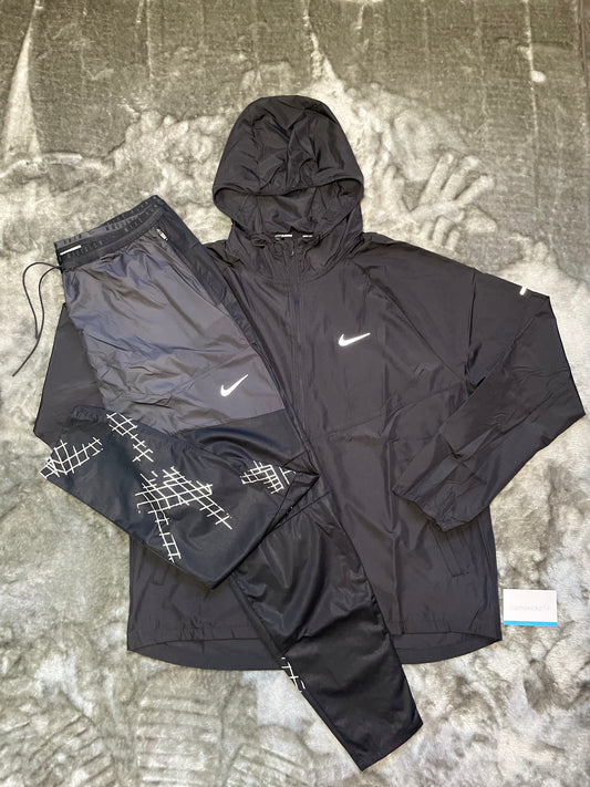 Nike Black Running Division Pants And Woven Jacket
