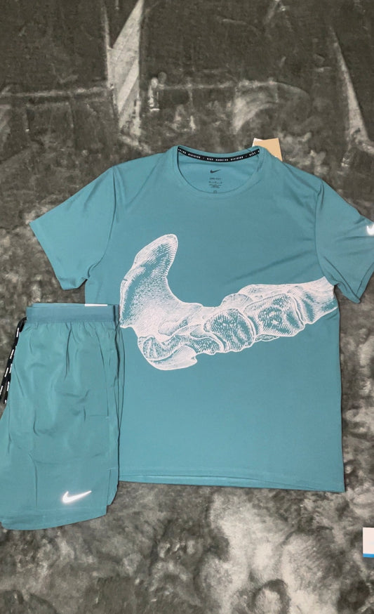 Nike Teal Shorts And T-shirt Set